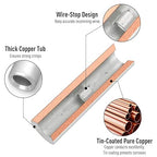 Kuject 200PCS Non Insulated Butt Connectors Kit, Uninsulated Wiring Crimps Terminals for AWG 22-16, 16-14, 12-10, 8, 6, Tinned Pure Copper Wire Butt Splice Connectors for Electrical DIY