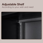 GREATMEET 27.95" H Lockable Storage Cabinet, Metal Garage Storage Cabinets, Wall Storage Cabinet for Utility Room, Black&Grey