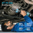 Seesii Cordless Electric Ratchet Wrench: 50Nm Torque 220RPM, 1/4" Power Ratchet Set w/ 2×2.0Ah Batteries, 5 Sockets, Fast Charger, 3" Extension, Carrying Bag - for Auto Repair, DIY, Motorcycle