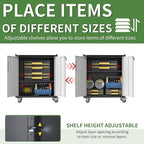 Metal Garage Storage Cabinet with Wheels,Locking Rolling Tool Cabinet with Drawers and Shelves for Home, Office, Garage & Workshop