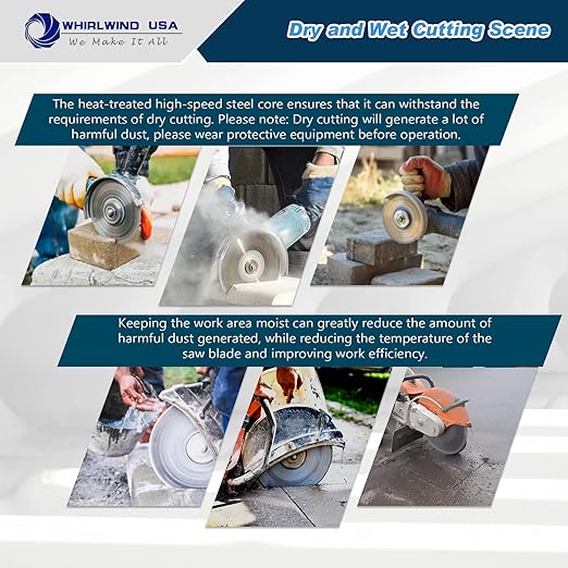 Whirlwind LSC 5 inch Dry or Wet Cutting General Purpose Continuous Turbo Power Saw Diamond Blades for Concrete Masonry Brick Stone(5'' LSC)