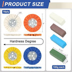 8 Pcs Airway Buffing Wheel Kit 8 Inch Polishing Wheel and Polishing Compound for Angle Grinder 8" in Diameter 5/8" in Arbor Hole Aluminum Metal Buffing Wheels Kit