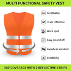 Safety Vest, Reflective High Visibility Construction Vest for Men, Work, Cycling, Runner, Surveyor, Volunteer, Road