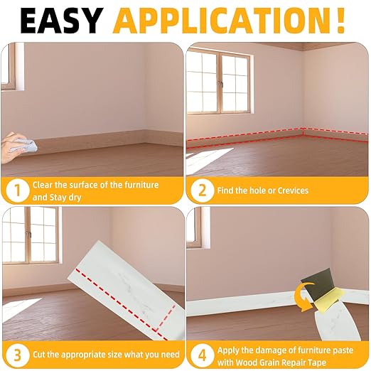 GSCIT Club Wood Grain Repair Tape, 2.3 inch X 15ft Self Adhesive Marble Grain Repair Patch for Tables, Chairs, Baseboards, Doors, Windows, Floors, Handicraft DIY.