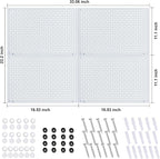 Peg Board, Heavy Duty Steel Organization Panels, Universal 1/8 and 1/4 Peg Board Accessories, Ideal for Garage Tool Storage, Pack of 4(White, 16X10.5)
