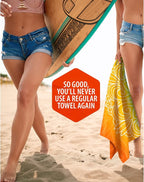 VENTURE 4TH Microfiber Beach Towel: Quick-Dry, Compact, Sand-Free, Absorbent, Sandproof and Lightweight - Perfect for Camping, Beach, and Roadtrips (Orange Mandala Design | 35x78 inches)