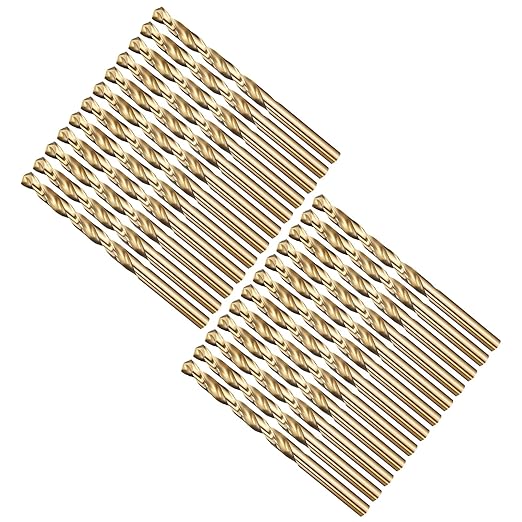 Drill Bit, 1/4" Cutting Diameter (6.35mm), 4241 HSS Black and Gold 118° Cutting Angle Versatile Jobber Bits - (Applications: for Drilling Plastic Wood Soft Thin Metal), 24-Pieces