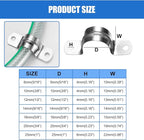 90 Pcs Two Hole Strap U Clamp,Pipe Strap U Bracket Clamp, Stainless Steel Rigid Pipe Strap U Bracket Tube Strap Clamp Kit for Pipe Tube Fixing Mounting - 5/16" 3/8" 9/16" 1/2" 5/8" 3/4" 1"