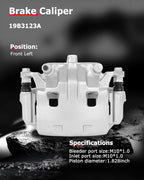cciyu Front Left Brake Caliper Assembly w/Bracket 19B3123A 2005-2022 For Nissan For Frontier,2005-2012 For Nissan For Pathfinder,2005-2015 For Nissan For Xterra,2009-2012 For Suzuki For Equator