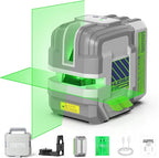 Laser Level Rechargeable, Huepar Pro Self Leveling Green Cross Line Laser Level Tool with Outdoor Pulse Mode, 18-Hour Long Runtime, 360° Magnetic Bracket, for DIY, Construction, Floor Tiles&Decoration