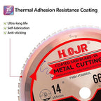 Metal Cutting Circular Saw Blade, Steel and Stainless Steel Cutting, The Cutting Head uses a Special Anti-Heat Sticking Coating with high Finish and Long Life,FMB 14 inch 66-Tooth 1" -TA