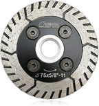 SHDIATOOL 3 Inch Granite Turbo Cutting Blades Two-in-One Design Cut Grind Sharpen Marble Concrete and Bricks