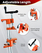 Pipe Clamps 3/4 inch 6 Pack Pipe Clamp with Unique Foot Ideal for Carpentry, Home Improvement, and DIY Projects Wood Gluing Clamps (Orange, 3/4 IN)