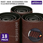 18 Pack Spindle Sander Sleeves, Sanding Sleeves for Oscillating Sander, 60 Grit Sandpaper, 4-1/2" Length, Each 3 of 1/2",3/4",1",1-1/2", 2", 3" Diameter