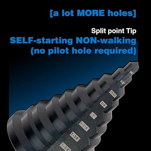 1/4 to 2 Inches M2 HSS Step Drill Bit, Large Unibit for Cutting Holes on Stainless Steel, Metal, Wood & Plastic (2")