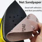 Mouse Mesh Sanding Sets, 1Pc Sanding Interface Pad and 50Pcs Sanding Paper 80 | 120 | 180 | 240 | 320 Grit Hook and Loop Sandpaper for Detail Sander -FMN51