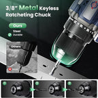 20V Cordless Drill Kit, 620 in-lbs Torque, 3/8" Keyless Chuck, Brushless Power Drill with 2.0Ah Battery and Charger, 2+1 Variable Speed, 20+1 Position Electric Drill Driver with LED, Belt Hook, Bag