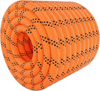 X XBEN Braided Polyester Arborist Rope 3/8 inch X 120ft, 48 Strands, 3430 LBS Breaking Strength Outdoor Rope, Arborist Rigging Rope for Rock Hiking Camping Swing Tree Rescue, Orange