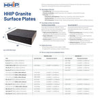 HHIP 4401-0011 Granite Surface Plate, Grade B, Ledge 0, 12" x 9" x 3"