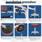 Rolling Stool with Wheels, PU Leather Small Office Chair with Foot Rest,Versatile Adjustable Swivel Stool for Tattoo Massage Salon Spa Teach Medical Facial Office Home Work Kitchen