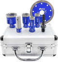 SHDIATOOL Diamond Drill Core Bits Set Milling Bits for Porcelain Hole Saw Cutter for Tile Marble Ceramic Granite Saw Blade Kit 5/8-inch-11 6pieces