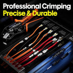 SOMELINE Wire Terminal Connector Crimping Tool Kit,3.9mm 4.8mm 6.3mm 18-10 AWG Crimper, Non-Insulated Copper Connector for Use on Connectors, Male Female Spade and Ring Terminal