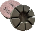 Diamond Floor Polishing Pucks for Terrazzo, Marble, Granite, Concrete Floor, 3 Inch 15mm Resin Bond Hook and Loop Polishing Pad, 3000#, 3PCS