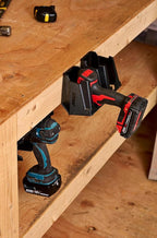 Drill Holder, Power Tool Organizer, Utility Storage Rack | Universal Wall Mount Cordless tools holder fits most drills like Milwaukee and Dewalt (2-PACK) (Black)