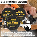 6-1/2 Inch Circular Saw Blade 24T 40T 60T Combo,6-1/2 Saw Frame Ultra Fine Finish Circular Saw Blade,Compatible with for DEWALT,Makita,Skil Saw,for Cutting Lumber,Plywood Material,5/8 Inch Arbor
