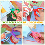25Pack 5" Small School Student Pointed-Tip Craft Kids Scissors, Stainless Steel Blades Comfort Grip 5 Inch Safety Scissors Bulk for Kids Children Toodler Cutting Paper Crafting