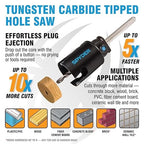 Spyder 14-Piece Carbide Tipped Deep Cut Hole Saw Kit, 11 Hole Saws, 1 Arbor, and 2 Pilot Bits, Rapid Core Eject Arbor System