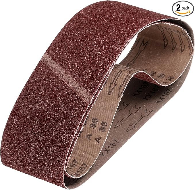 HARFINGTON 3 x 24 Inch Sanding Belts, 2 Pcs 36 Grits Aluminum Oxide Abrasive Belt Sander File Belt for Woodworking, Metal Polishing, Knife Sharpener