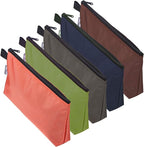 KERNOWO 5 Pcs Premium Tool Pouch Zipper Bag, Small Utility Bags, 12.5 X 7 X 2 Inch Bank Deposit Bag With Dependable Smooth Nylon Zippers