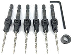 FTG USA Countersink Drill Bit Set for Wood with Tapered Drill Bit 6 Pc #6 (9/64")
