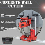 6880W Electric Concrete Wall Cutter 16" Cut Depth Reinforced Concrete Saw with Guide Rail Wet/Dry Cutting for Brick Stone & Masonry 300RPM 220V (Including a 39.4" Diamond Saw Blade)
