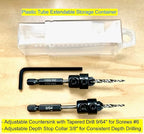 FTG USA Countersink Drill Bit Set 2 Pc #6 (9/64") Wood Countersink Drill Bit, Pro Pack Countersink Set, Tapered Countersink Bit, Stop Collar, Hex Wrench, Woodworking Countersink Drill Bits