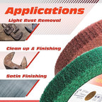 6 Inch Flap Wheel, Non-Woven Abrasive Polishing Wheel, 1 Inch Thickness, 3/4 Inch Arbor, for Bench Grinder (Assorted Grit240 Grit320)