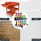 UNITEDPOWER Pneumatic Tool Holder Lockable/Aerosol Rack Combo, Wall Mounted Spray Can Bottle Holder, Air tool organizer, for Garage and Workspace, 5 Cans and 6 slots