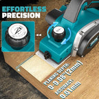 Cordless Electric Hand Planer: 3-1/4-Inch Handheld Planer Compatible with Makita 18V Battery (No Battery) - 15000 RPM Power Wood Planer for Woodworking, Carpentry, and Home DIY