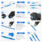 Kuject 90PCS Heat Shrink Wire Connectors, Multipurpose Waterproof Electrical Wire Terminals kit, Insulated Crimp Connectors Ring Fork Spade Butt Splices for Automotive Marine Boat Truck