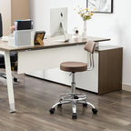 Office Drafting Chair (Rolling Office Stool) (Adjustable Height Footrest Massage Chair 19.56’’-26.6’’) Lab Stool with Back (Coffee Brown)