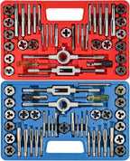 80pcs Tap and Die Set, SAE & Metric Tap Die Wrench Set, Metric Standard M3 to M12 Coarse Fine Rethreading Threads Bits for Cutting External and Internal Threads, NC, NF, NPT Repair Tools