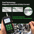 Coating Thickness Gauge Industrial-820 | High-Precision Magnetic & Eddy Current Tester | Measures Coatings on Magnetic & Non-Magnetic Metals | PC Data Transfer, Dual-Mode Probe, Alarm, Statistics