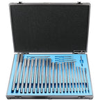 Accusize Industrial Tools 29 Pc Set 1/16 to 1/2 inch by 1/64 in HSS M2 Premium Chucking Reamers, Straight Flute, Aluminum Case, 5528-SF00