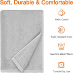 Amazon Basics 2 Piece Quick-Dry Oversize Bath Towel, 100% Cotton, Platinum, 54" x 30"