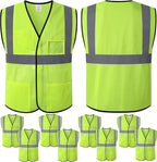 Reflective Safety Vests for Men Women with 4 Pockets and Adjustable Front,Mesh High Visibility Construction Vest