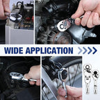 WORKPRO Flex Head Stubby Ratchet & Bit Driver Set 16 PCS, 1/4", 3/8" Drive Ratchet Handle Wrench, 72-T Quick-Release Reversible Socket Wrench, 2 Socket Adapters, 2 Extension Bars, 10 PCS 1/4" Hex Bits