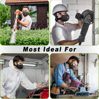 BASE CAMP Upgrade M Plus Mesh Silver and Black Dust Mask, Breathable Reusable Dust Face Mask with Valves and 6 Activated Carbon Filters (2 Silver)