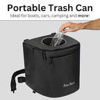 Collapsible Trash Can for Boating and Camping | Large, Durable, and Portable with Inner Bin - 8 Gallons - (Black)