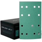 3" x 5" (80mm x 133mm) 14-Hole 150 Grit Sanding Sheets - Fits Festool RTS 400 & Mirka Deos 353 - Heavy-Duty Hook & Loop Film Abrasives - Sandpaper for Sheet Sanders - 50 Pack Box